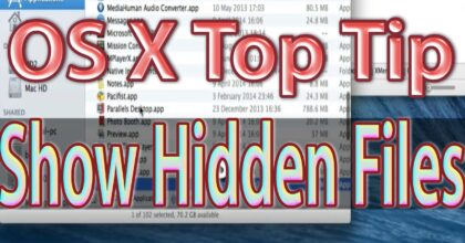 Show Hidden Files Mac OS Xmenu App